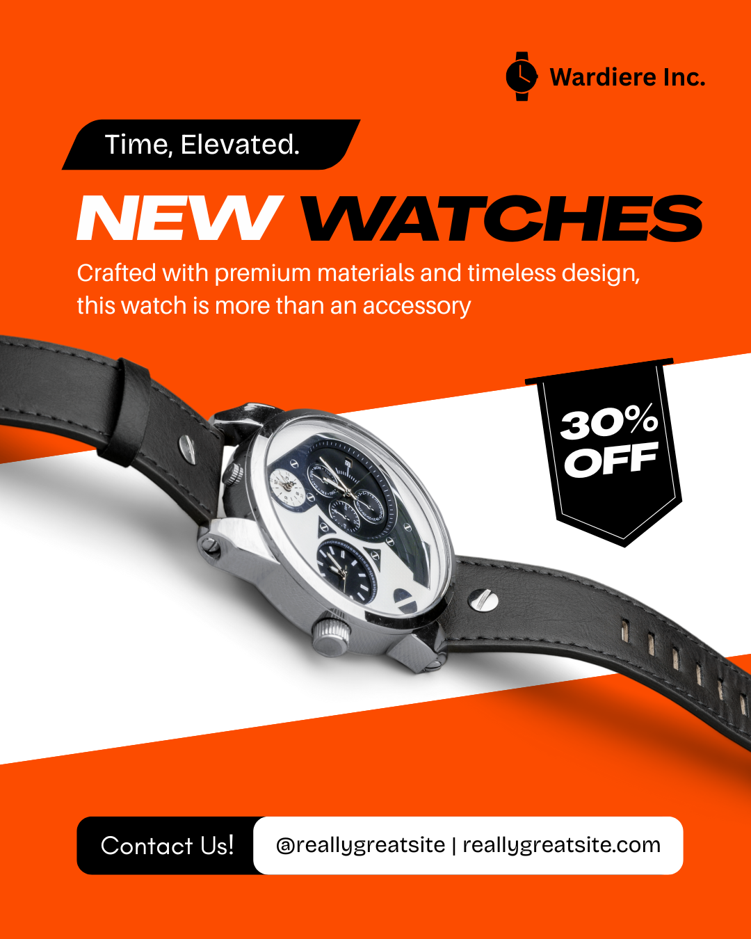 Brown & White Simple Watch Sale Instagram Post (2)